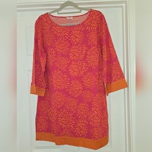 Talbots Pink and Orange Floral Tunic Dress